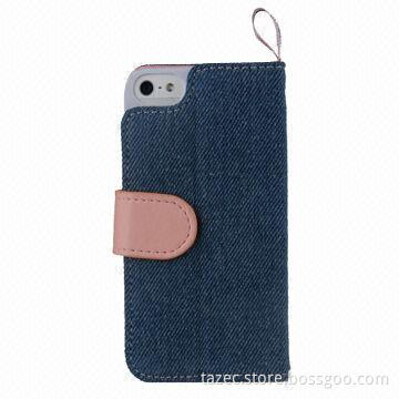 Flip Case, Made of Jeans Material, Different Models and Colors are Available